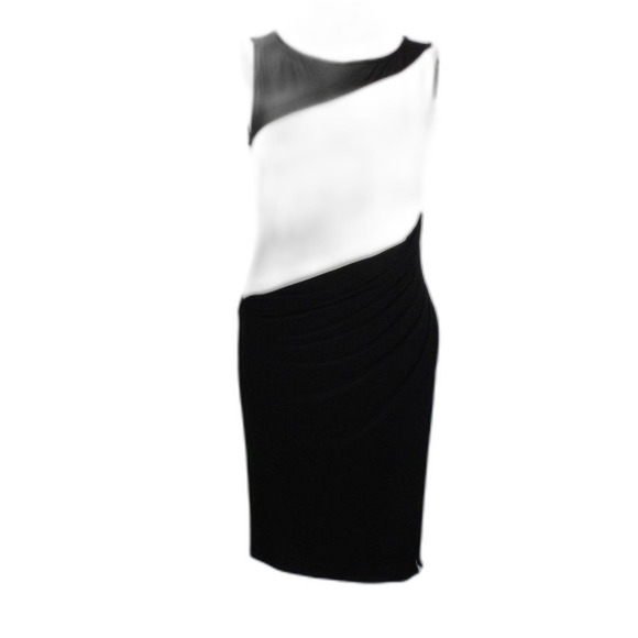 LRL Dress, 4, Black/White, Mesh/Illusion Neckline, Sleeveless, Career/Workwear - Picture 11 of 16